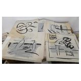 Eddie Smith abstract artwork with 39x25 wooden
