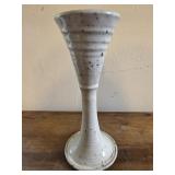Eddie Smith pottery ringing chalice 8.25" white