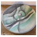 Eddie Smith pottery 13" abstract matte bowl made