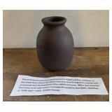 Eddie Smith pottery rustic brown vase 5.5" tall
