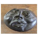 4" studio art pottery face container unsure of