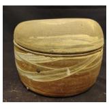 Studio art pottery trinket bowl with lid