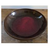 8x2 oxblood glaze bowl Eddie Smith pottery