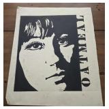 23x28 high-contrast stencil print reminiscent of