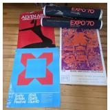 Art festivals and expo posters. Some have tears