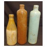 Studio art pottery bottles