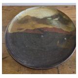 10.5" studio art pottery plate landscape-inspired