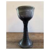 Eddie Smith pottery ringing chalice blue glaze