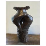 Eddie Smith pottery 13" dark, textured vase