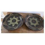 2 Rowe Pottery Redware "Moravian Star" Plates