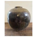 Eddie Smith pottery vase 8.75" tall dark and