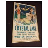 Vintage travel poster advertising Crystal Lake in