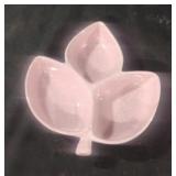 Vintage Hull Pottery 3 Leaf Bowl Candy Nut Dish