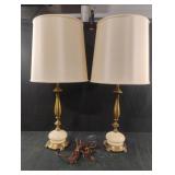 Decorative brass lamps. Set of 2