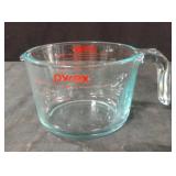 Pyrex 4 cup blue tinted glass measuring cup