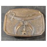 Masonic brass colored belt buckle