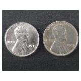 Two - 1943 Steel Penny