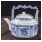 Vintage Chinese blue and white octagonal