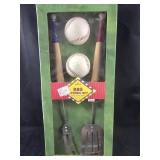 Baseball BbQ Utensil set with Salt and Pepper