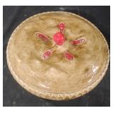 Vintage hand-painted ceramic cherry pie plate