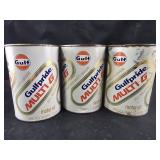 3 Gulf Pride Multi-G Oil Cans (empty)