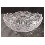 Crystal bowl likely features a floral design