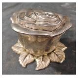 Vintage 4" Godinger Silver Plated Rose Jewelry