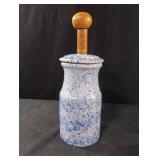 Vintage spongeware butter churn