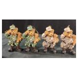 Resin military bears