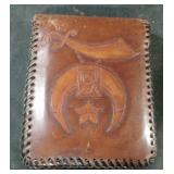 Vintage Shriners Masonic Freemasonry Leather Mens