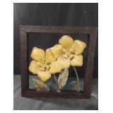 Enamel flower floral shadow box wall art