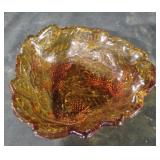 vintage Indiana Amber Glass Loganberry bowl