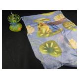 Frog shower Curtain and  toothbrush holder