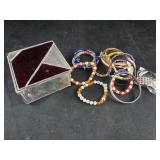 Stainglass trinket box with bracelets