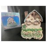 lighted/animated Easter cottage - music box