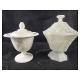 Milk Glass Footed Candy Dishes