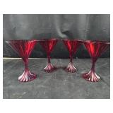 Mikasa Park Lane Red martini glass. Set of 4