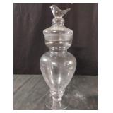 Large clear footed glass apothecary jar