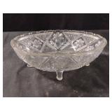Vintage glass footed candy dish