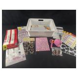 Plastic Basket with Stickers, Craft and School