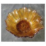 Vintage Indiana Amber Carnival Glass Marigold