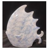 Decorative blue and white ceramic fish