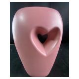 Pink flower vase with heart