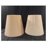 khaki-colored fabric pleated lamp shades. Set of