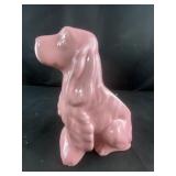vintage pink glazed ceramic cocker spaniel