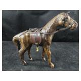Wood Horse with Leather Saddle, reigns and ears
