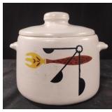 WEST BEND~MCM Fork & Spoon Design Stoneware Bean