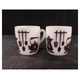 Vintage Hazel Atlas Milk Glass Brown Dutch Treat