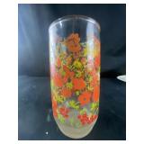 floral glass cup