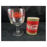 Coca-Cola pencil cup and Thumbprint Glass